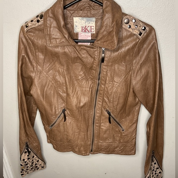 BKE | Jackets & Coats | Bke Brand Faux Leather Jacket With Lace And Stud Detail | Poshmark